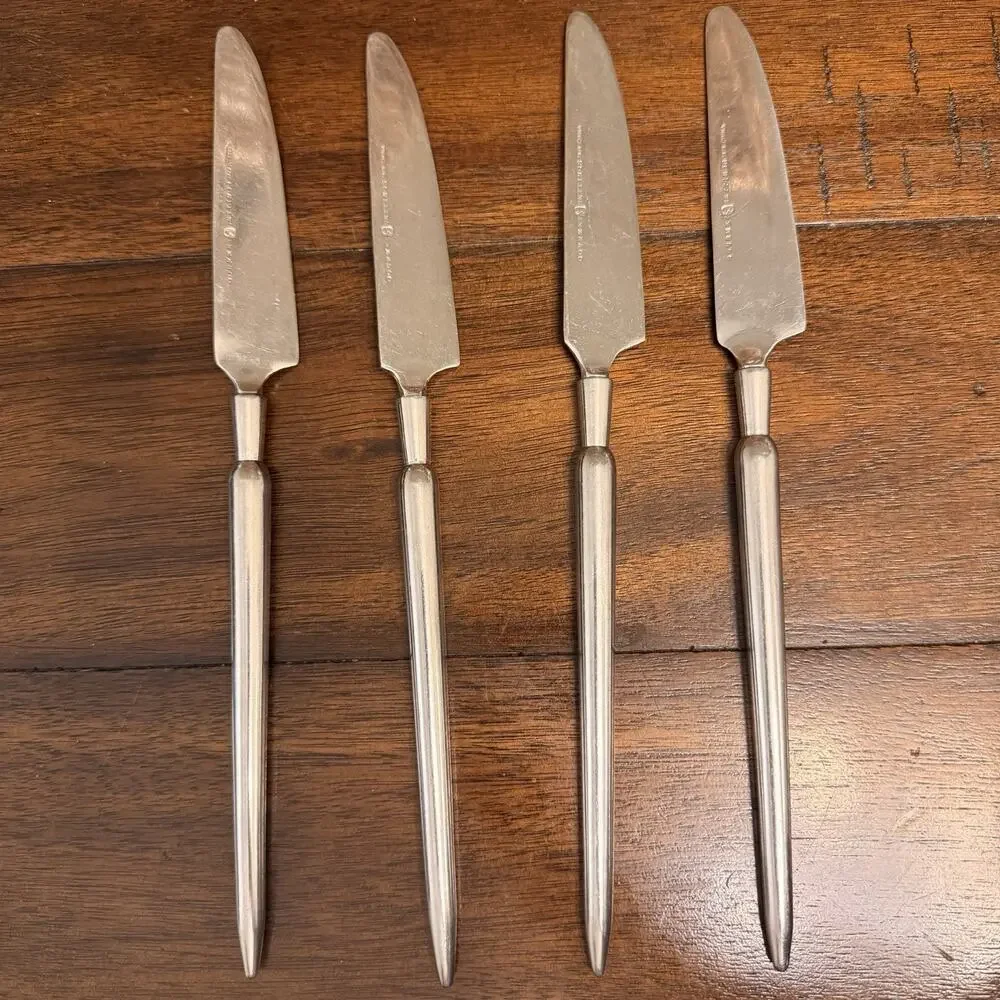 Gourmet Settings Dinner Knives Round Taper Point 10 1/8 Stainless Flatware Set 4